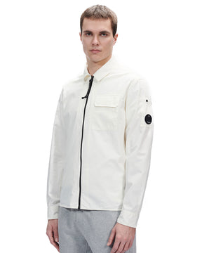 CP Company Gabardine Zipped Shirt Bianco