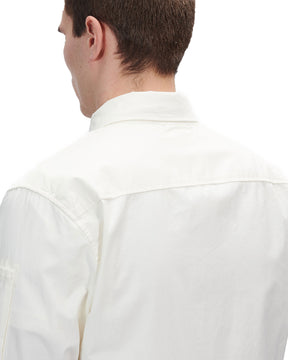 CP Company Gabardine Zipped Shirt Bianco