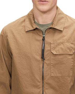 CP Company Gabardine Zipped Shirt Lead Gray