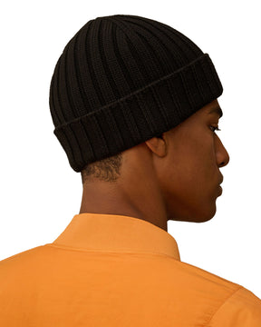 CP Company Knit Cap In Extrafine Merino Wool Nero
