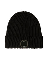 CP Company Knit Cap In Extrafine Merino Wool Nero