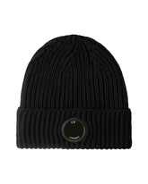 CP Company Knit Cap In Extrafine Merino Wool Total Eclipse