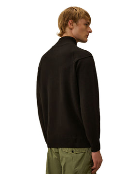 CP Company Knitwear Cardigan In Lambswool Grs Nero