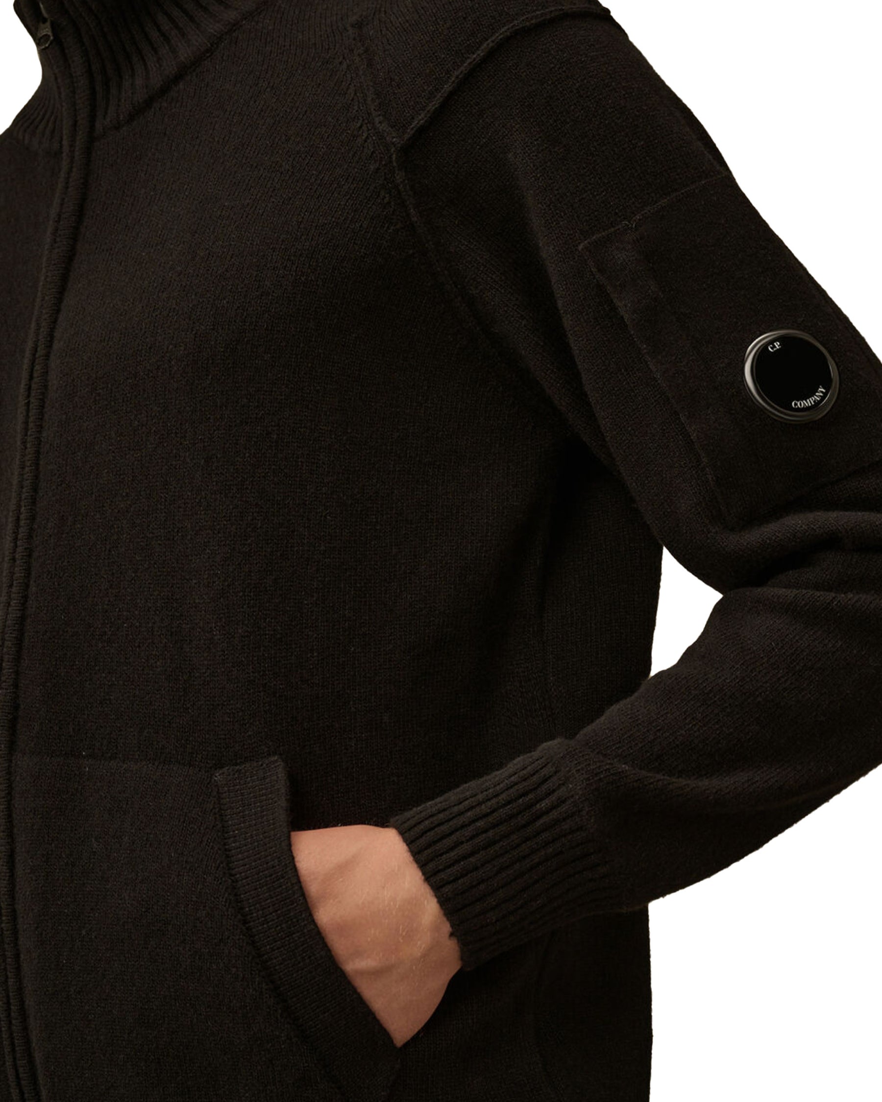 CP Company Knitwear Cardigan In Lambswool Grs Nero