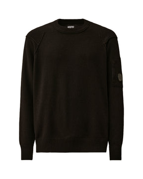 CP Company Knitwear Crew Neck In Lambswool Grs Nero