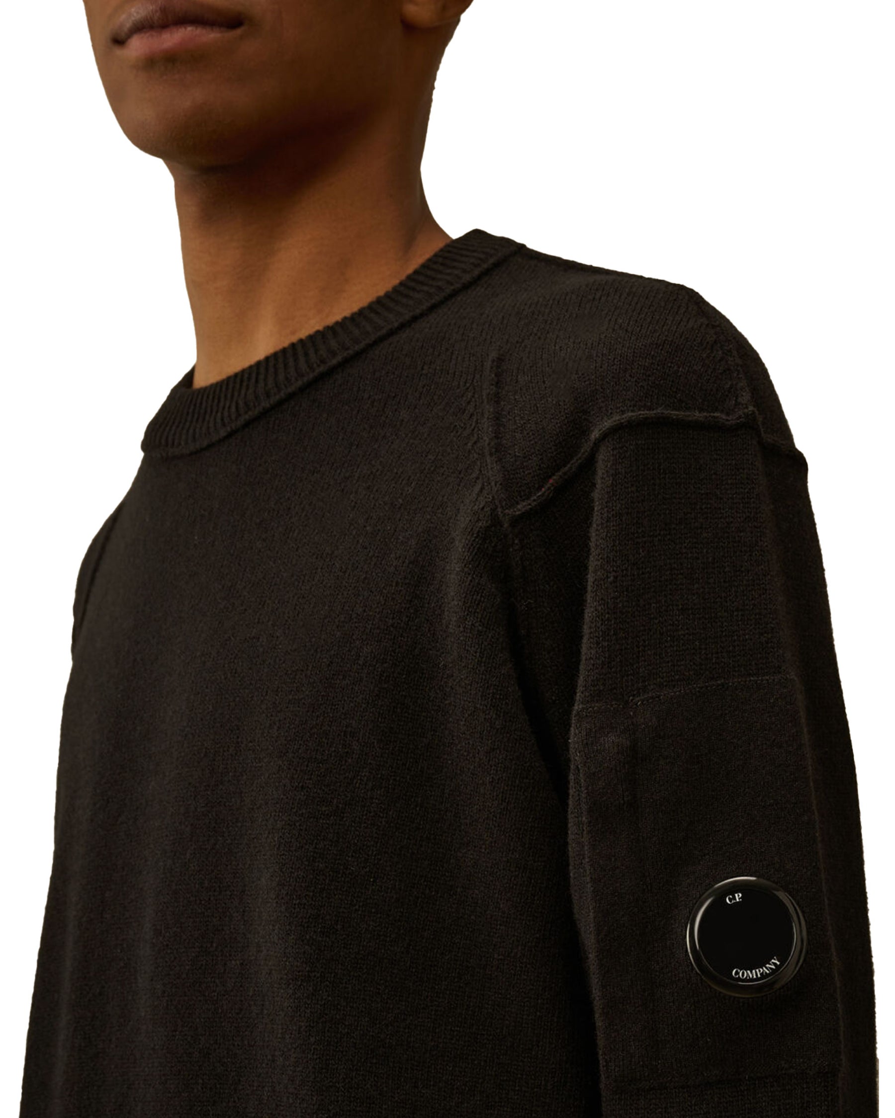 CP Company Knitwear Crew Neck In Lambswool Grs Nero