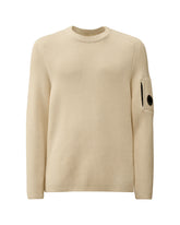 CP Company Knitwear Crew Neck in Full Rib Gauze White