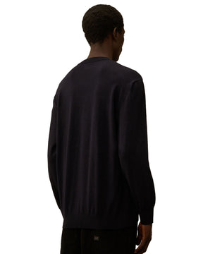 CP Company Knitwear Crew Neck in Merino Wool Total Eclipse