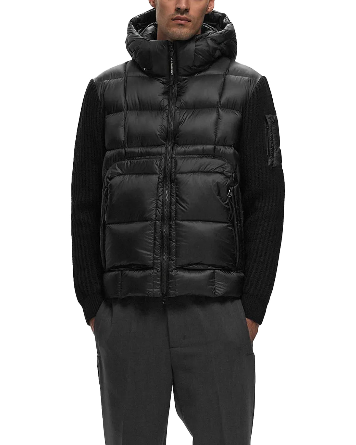 CP Company Knitwear Jacket in Merino Wool Extrafine Nero