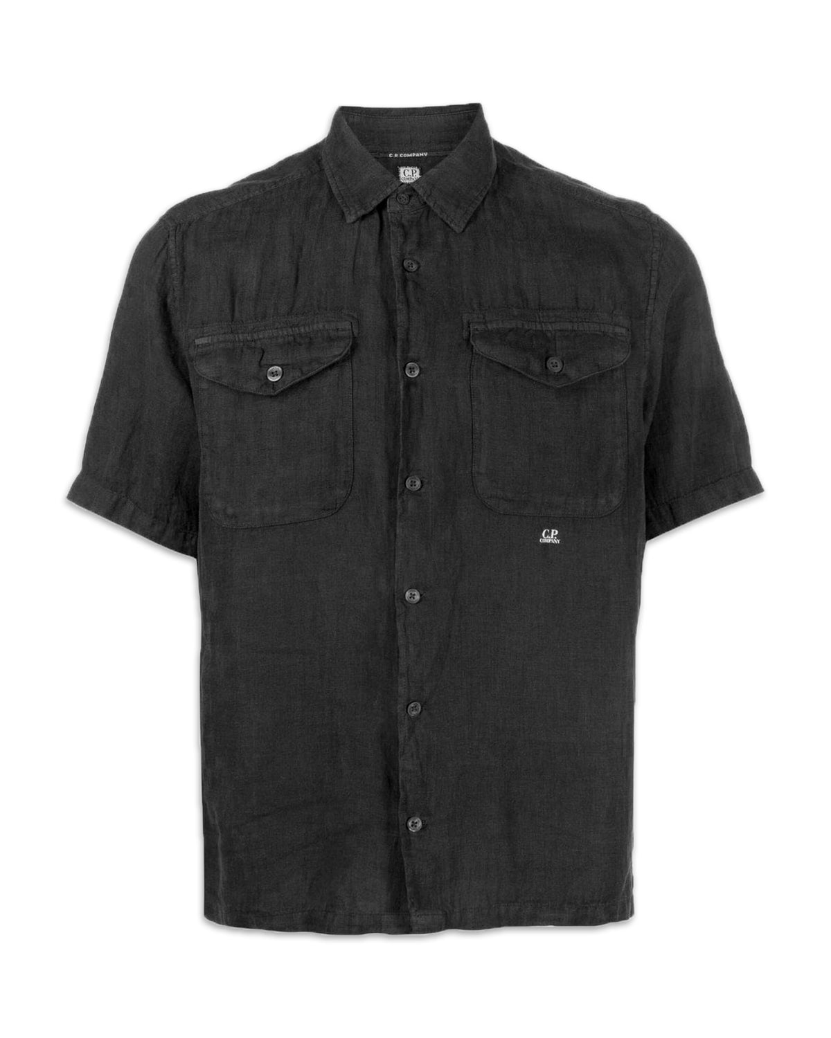 CP Company Lino Pockets Shirt Black