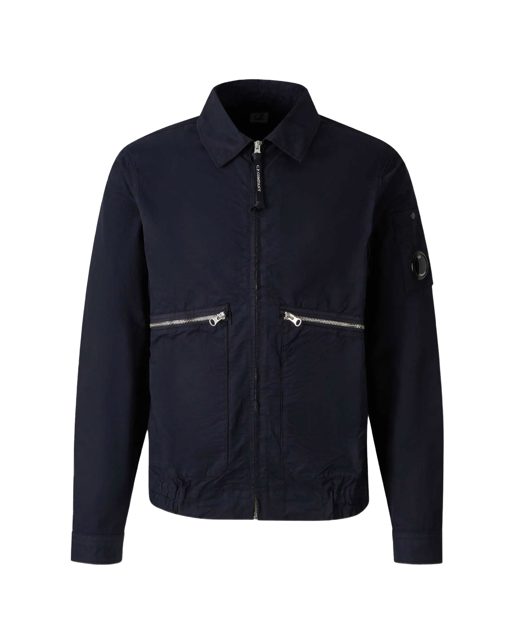 CP Company Overshirt In Micro-Reps Total Eclipse Blue