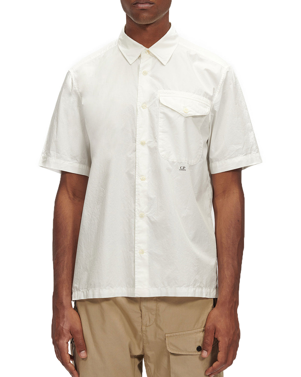 CP Company Popeline Pocket Shirt Bianco