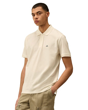 CP Company Stretch Piquet Short Sleeve Polo Bianco