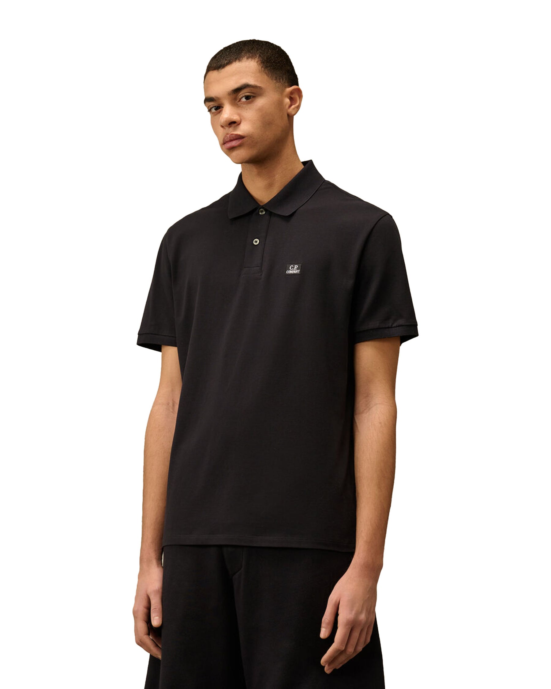 CP Company Stretch Piquet Short Sleeve Polo Blu