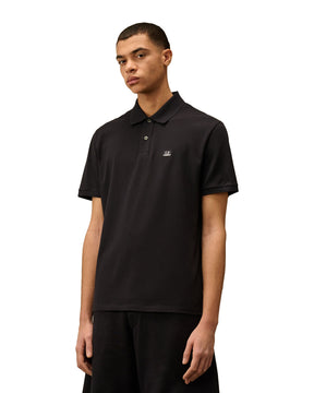 CP Company Stretch Piquet Short Sleeve Polo Blu