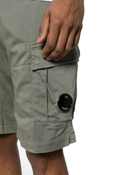 CP Company Stretch Sateen Cargo Shorts Agave Green