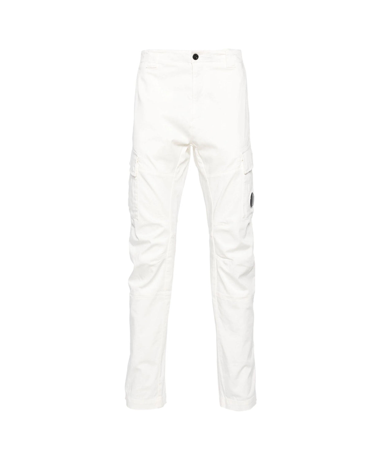 CP Company Stretch Sateen Ergonomic Lens Cargo Pants Bianco