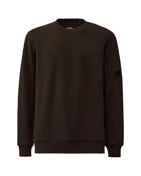 CP Company Sweatshirts Crew Neck in Diagonal Raised Fleece Black