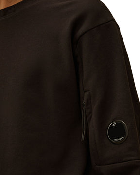 CP Company Sweatshirts Crew Neck in Diagonal Raised Fleece Black