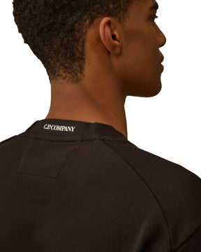 CP Company Sweatshirts Crew Neck in Diagonal Raised Fleece Black