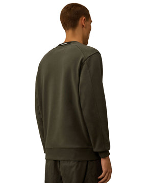CP Company Sweatshirts Crew Neck in Diagonal Raised Fleece Dark Shadow