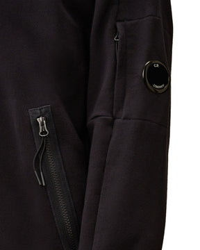 CP Company Sweatshirts Hooded Open In Diagonal Raised Fleece Total Eclipse