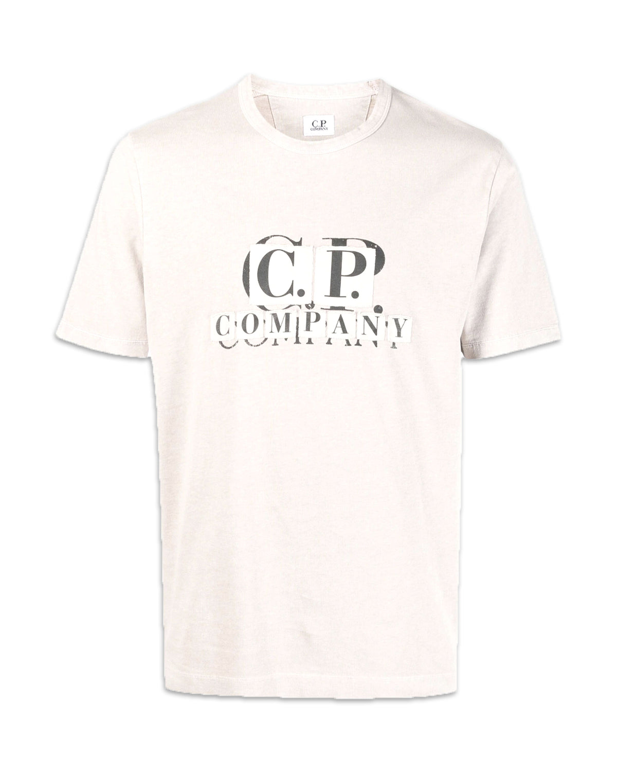 CP Company T-shirt 1020 Jersey Patch Logo Bianco