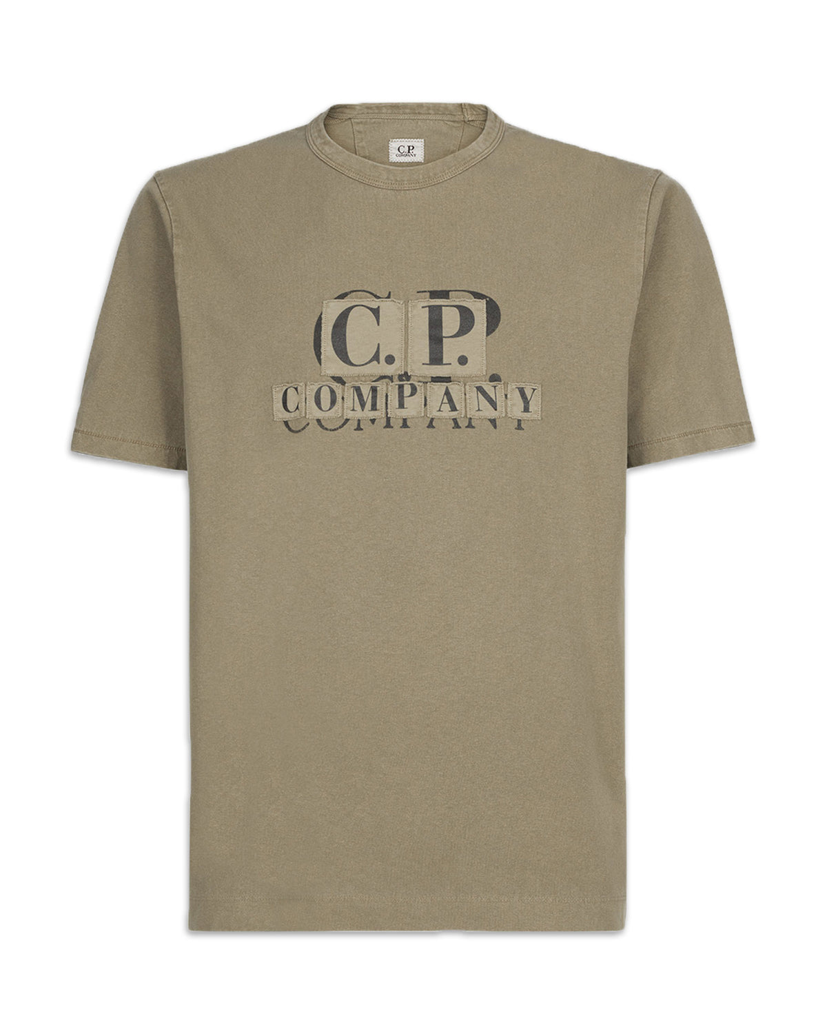 CP Company T-shirt 1020 Jersey Patch Logo Verde