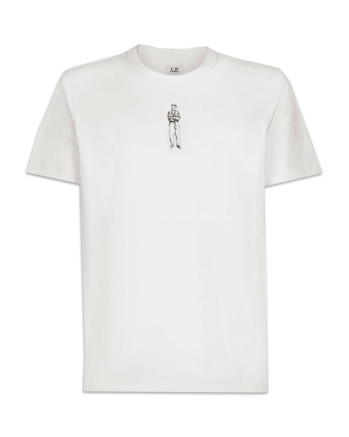 CP Company T-shirt 30-1 Horizontal Logo Bianco