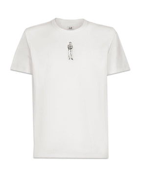 CP Company T-shirt 30-1 Horizontal Logo White