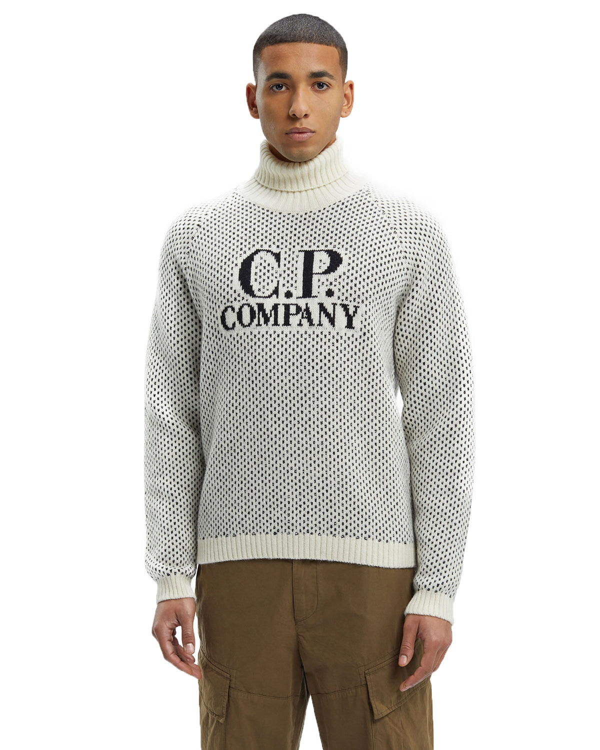 CP Company Wool Jacquard 3 Roll Neck Knit