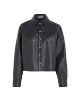 Calvin Klein Faux Leather Relaxed Shirt Nero