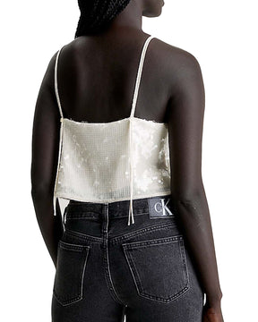 Calvin Klein Sequins Top Frosted Almond