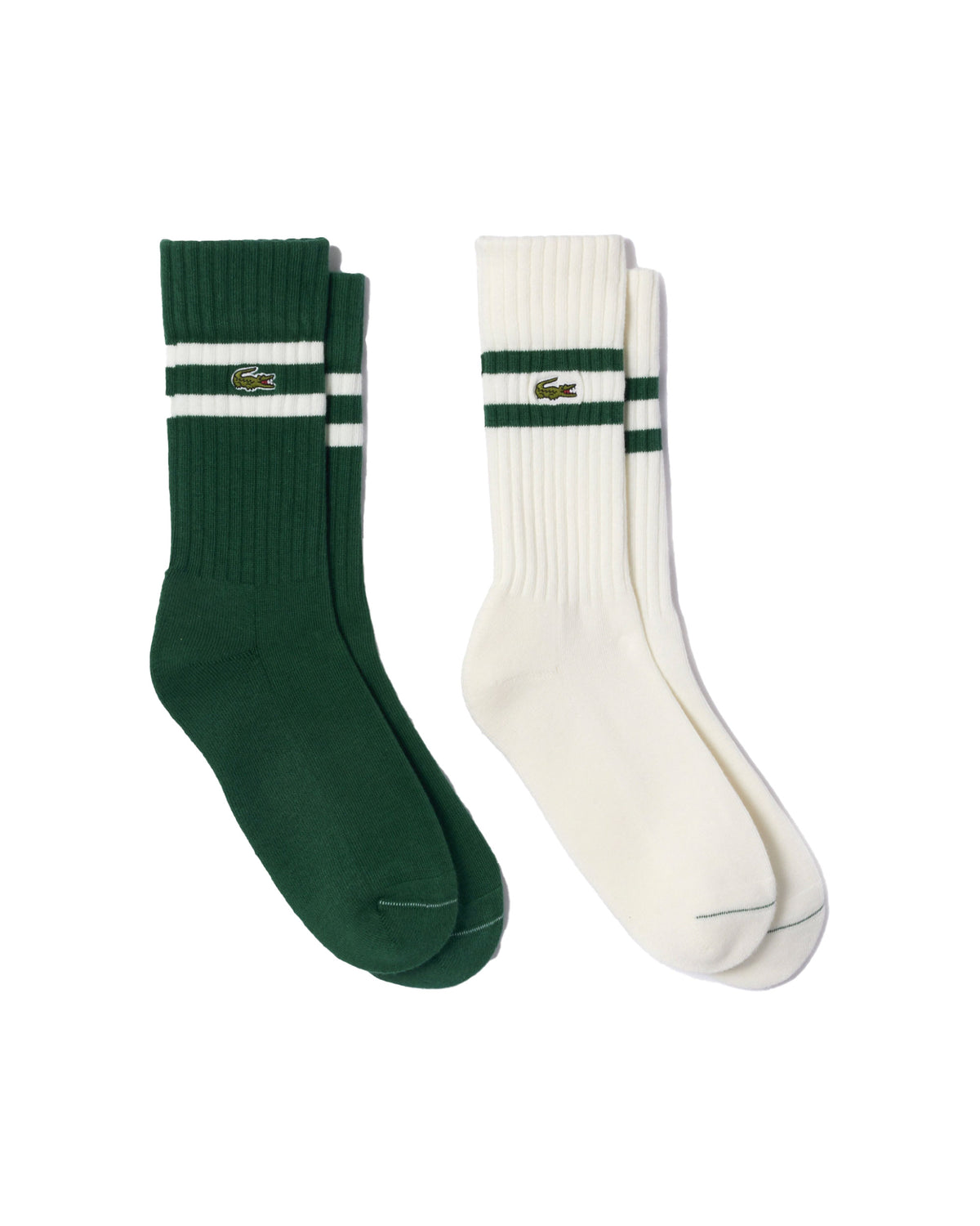 Lacoste 2 Pair Socks Green White