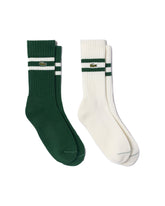 Calzini Lacoste 2 Paia Verde Bianco