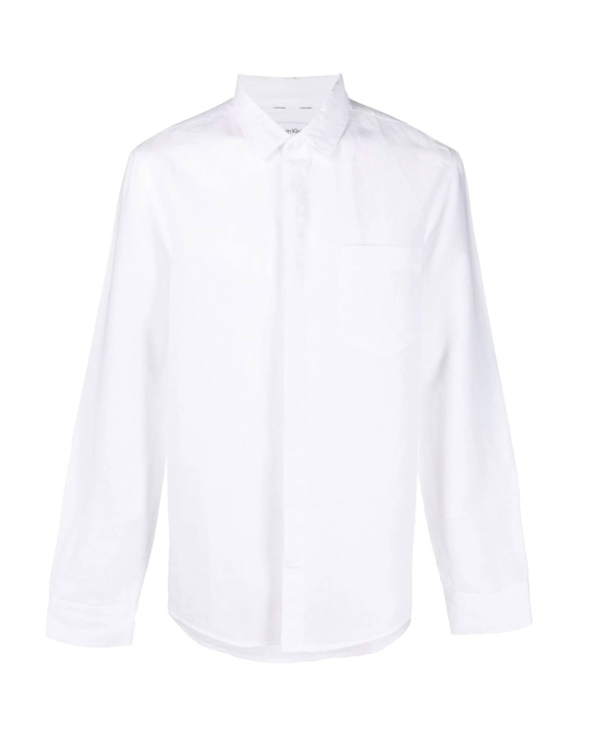 Camicia Calvin Klein Cotton Lino Regular Bianco