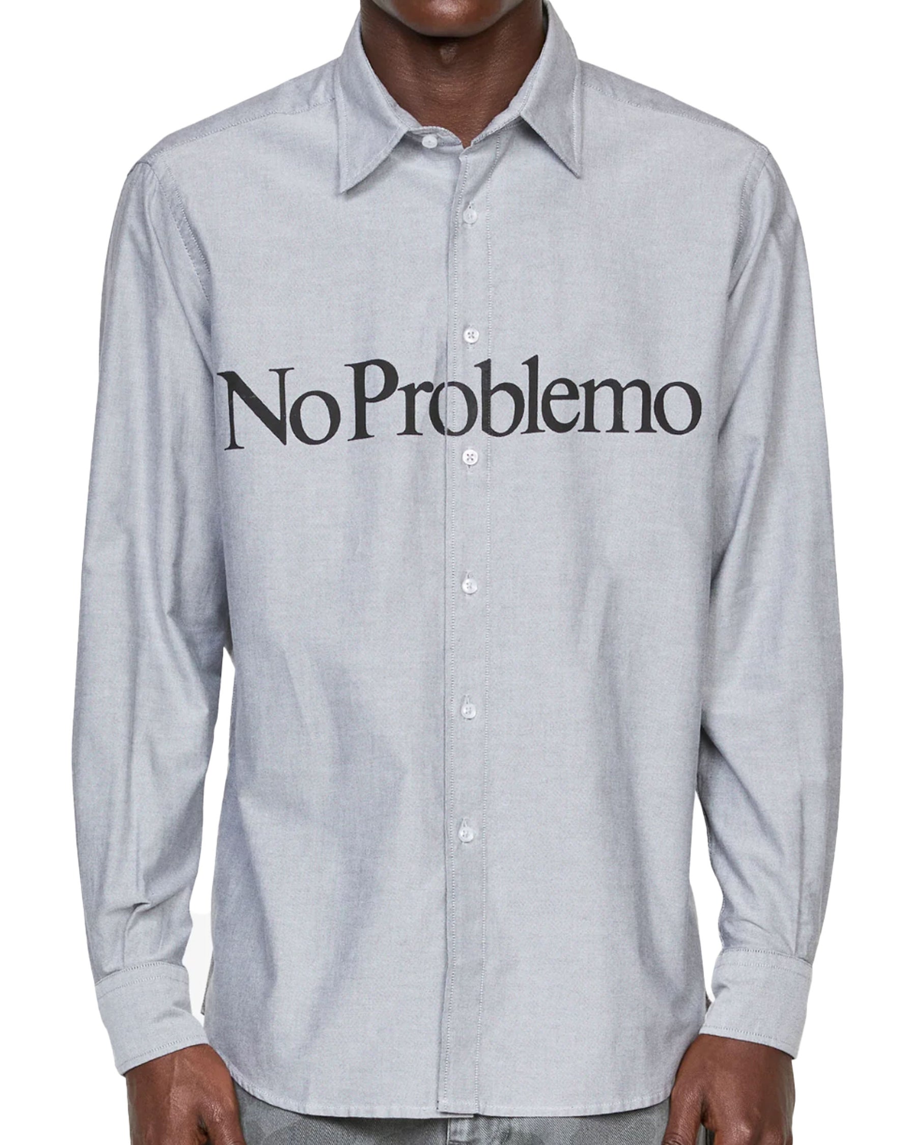 Camicia No Problemo L-S Oxford Shirt Charcoal