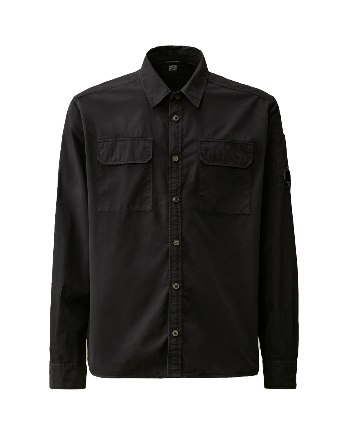 Camicia Uomo CP Company Organic Gabardine Lens Shirt Total Eclipse Blu