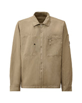 CP Company Men's Shirt In Cotton Linen Dove Beige