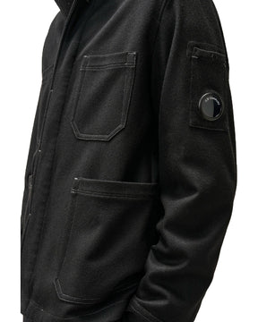 CP Company Overshirt Men's Shirt In Felted Wool Black