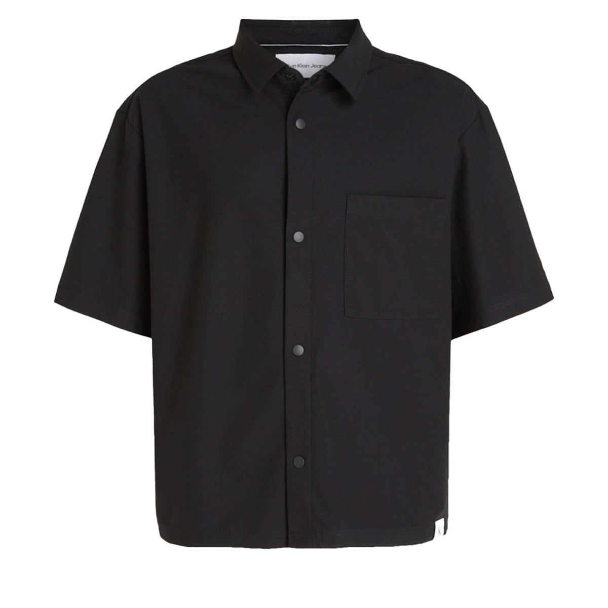 Calvin Klein Woven Tab Hwk SS Shirt Black