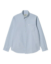 Camicia Uomo Carhartt Wip C-Logo Bleach Celeste