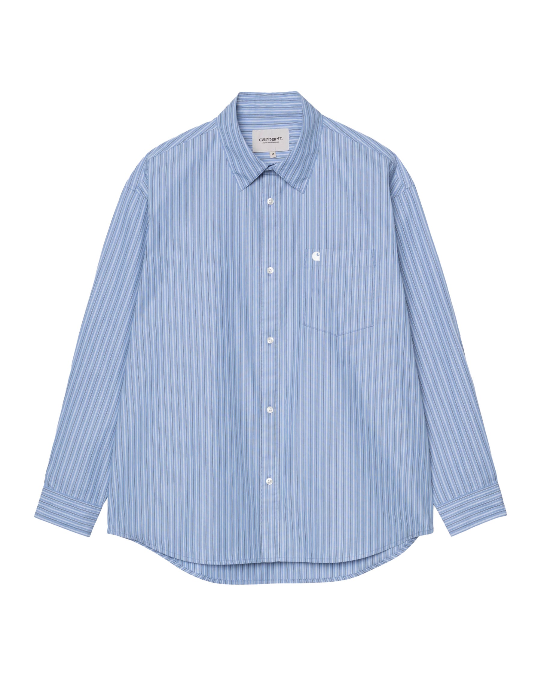 Carhartt Wip Keene Shirt Keene Stripe Curacao Men's Shirt Clear Blue
