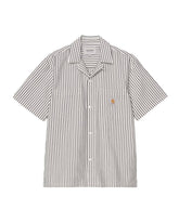 Camicia Uomo Carhartt Wip Leavel Stripe Nero Bianco