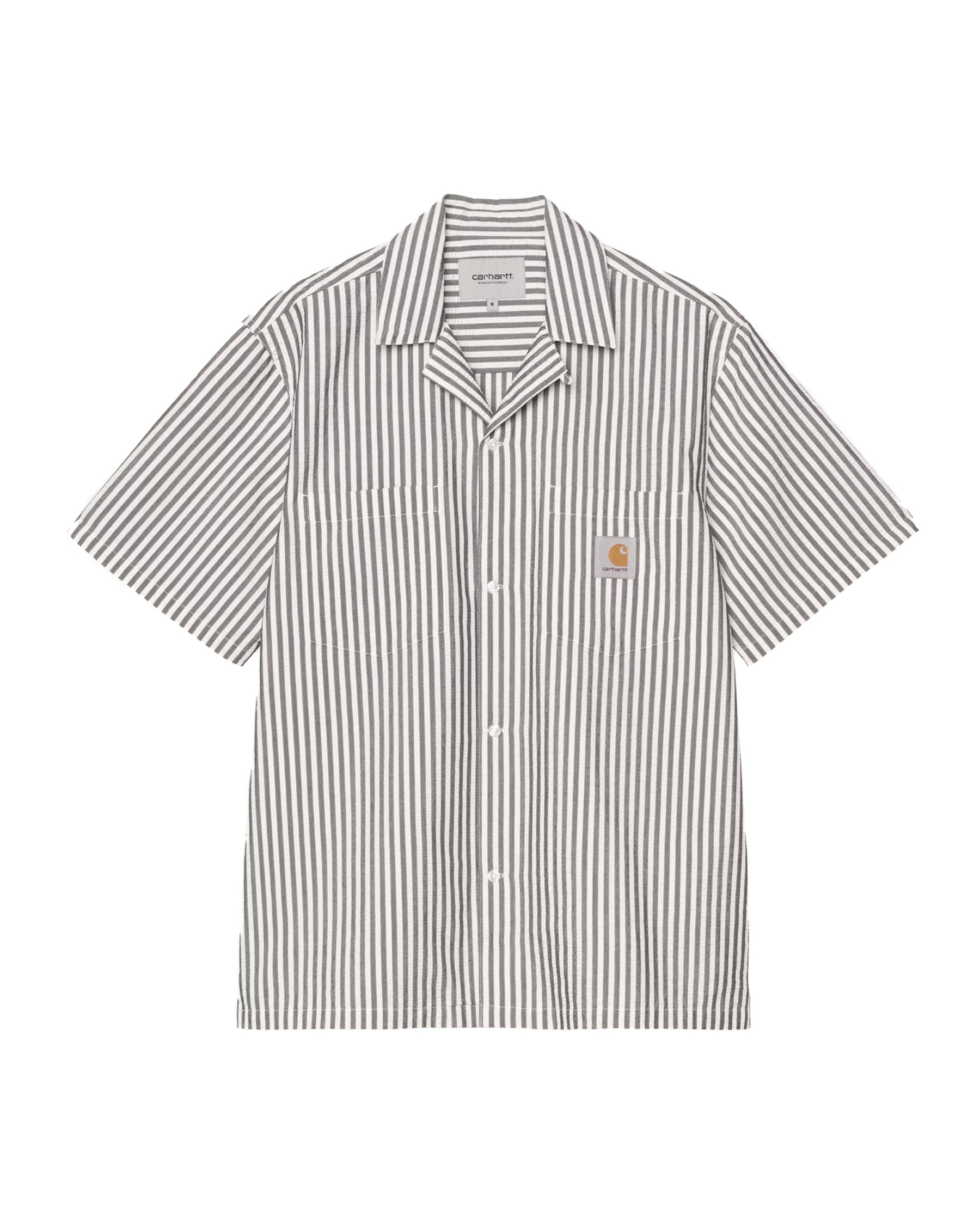 Camicia Uomo Carhartt Wip Leavel Stripe Nero Bianco