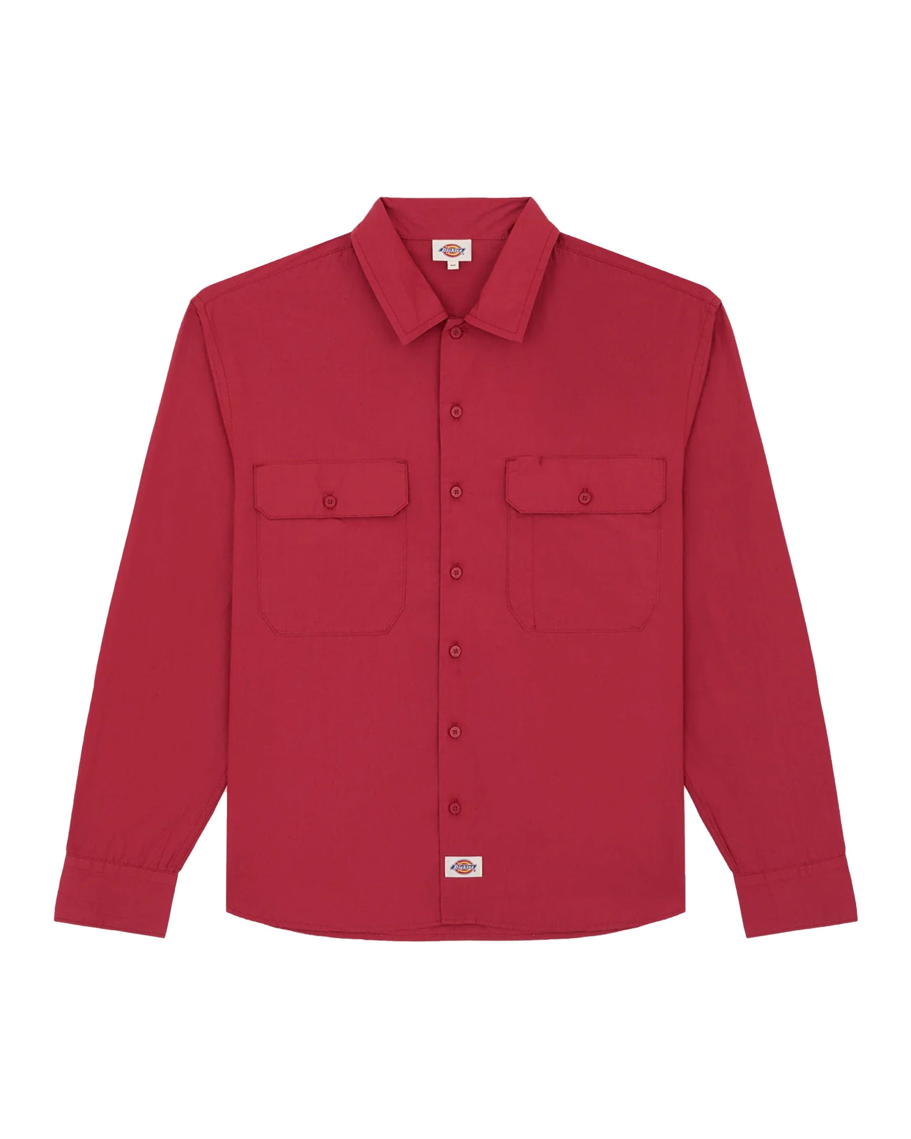 Camicia Uomo Supima Work Shirt Ls Garnet Rosso
