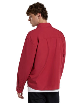 Camicia Uomo Supima Work Shirt Ls Garnet Rosso