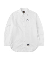 Camicia Uomo Evisu Seagull Print Oxford Shirt Bianco