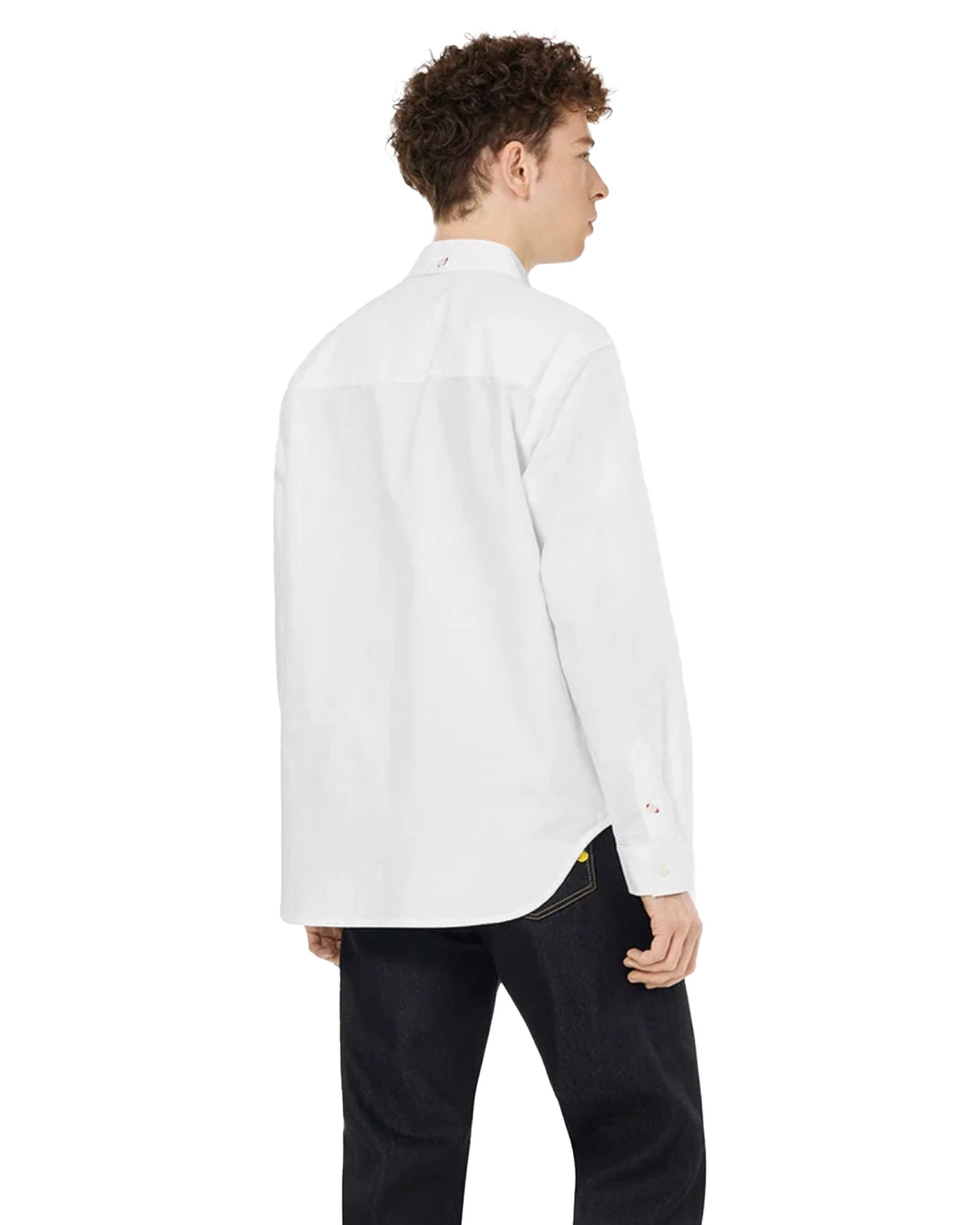 Camicia Uomo Evisu Seagull Print Oxford Shirt Bianco