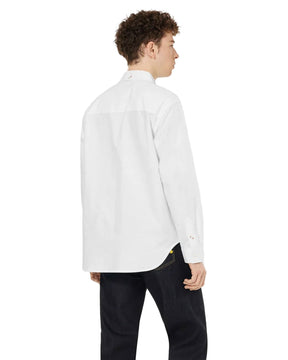 Camicia Uomo Evisu Seagull Print Oxford Shirt Bianco